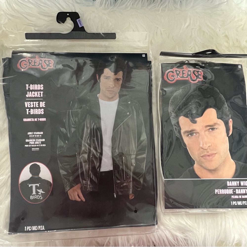 Grease Danny T-Birds jacket and wig costume set NEW Halloween
